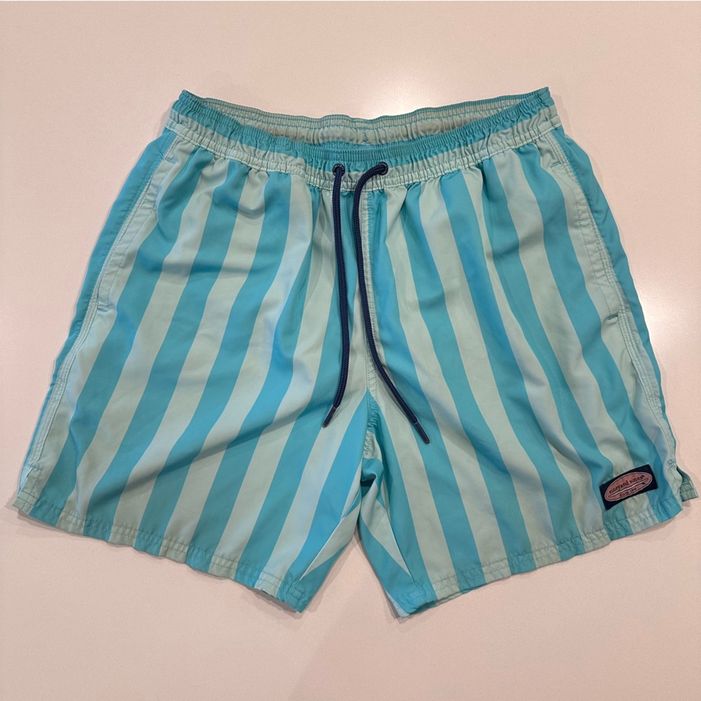 Vineyard Vines Swim Trunks Board Shorts Blue Striped Aize‎ Medium